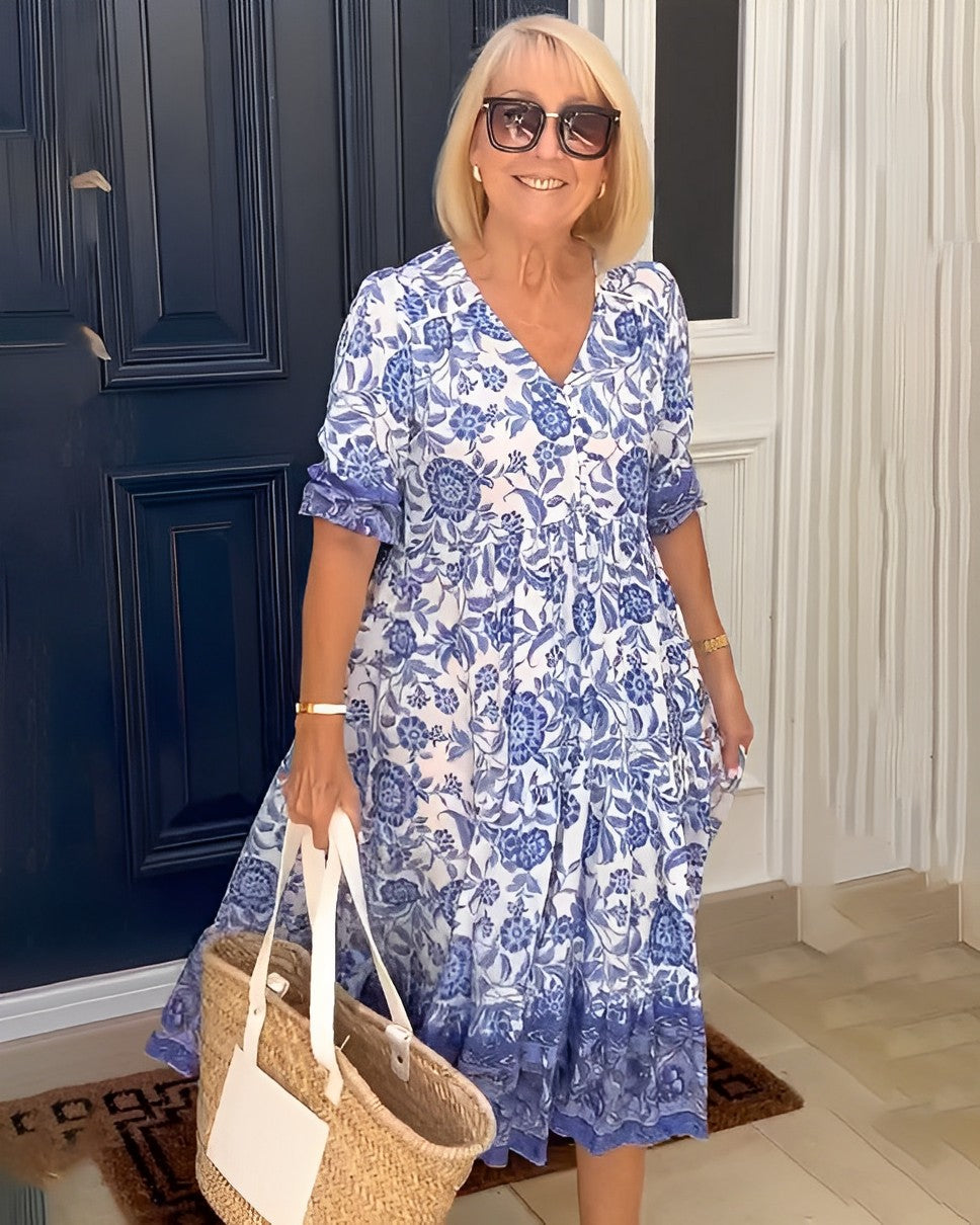 Keisha | V-Neck Floral Print Dress