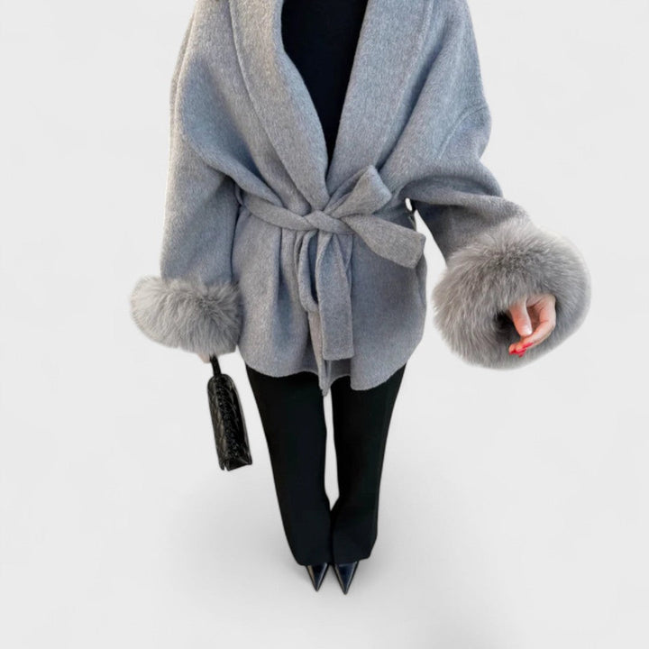 Woolcat | Elegant Coat with Eco-Friendly Fur Details