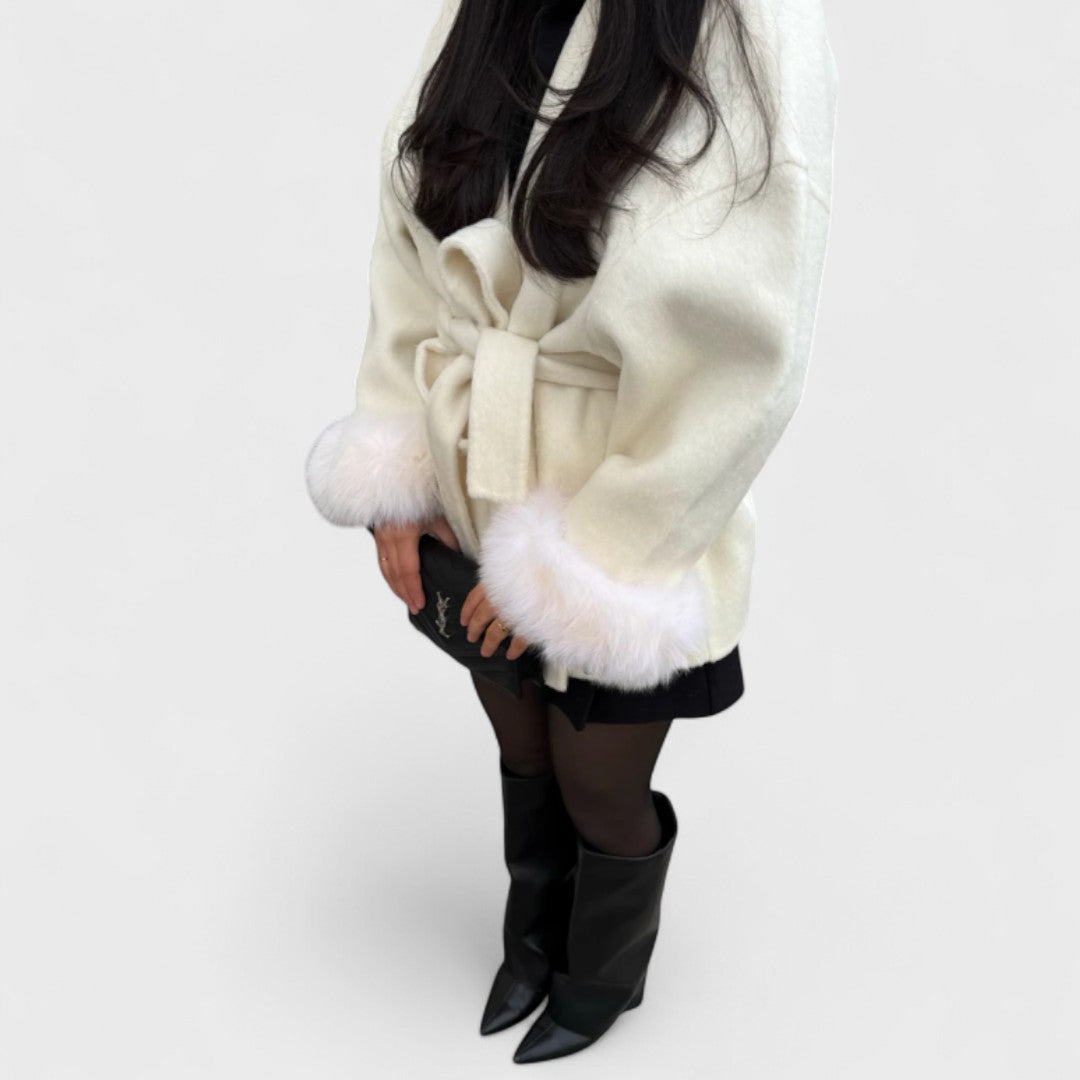 Woolcat | Elegant Coat with Eco-Friendly Fur Details