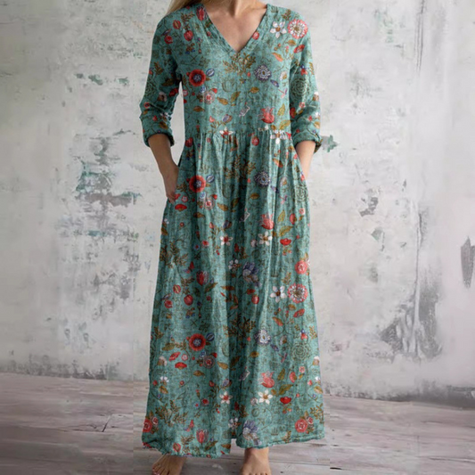 Helena | Vintage Floral Maxi Dress
