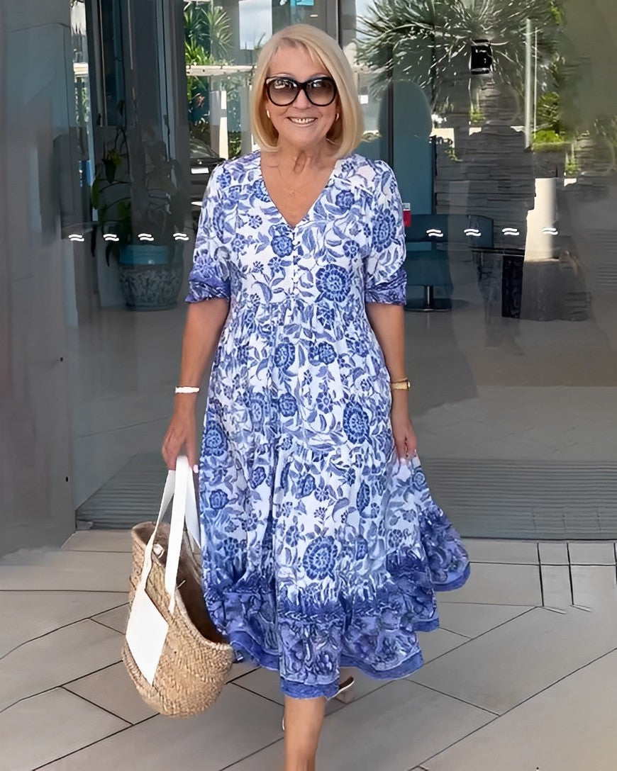 Keisha | V-Neck Floral Print Dress