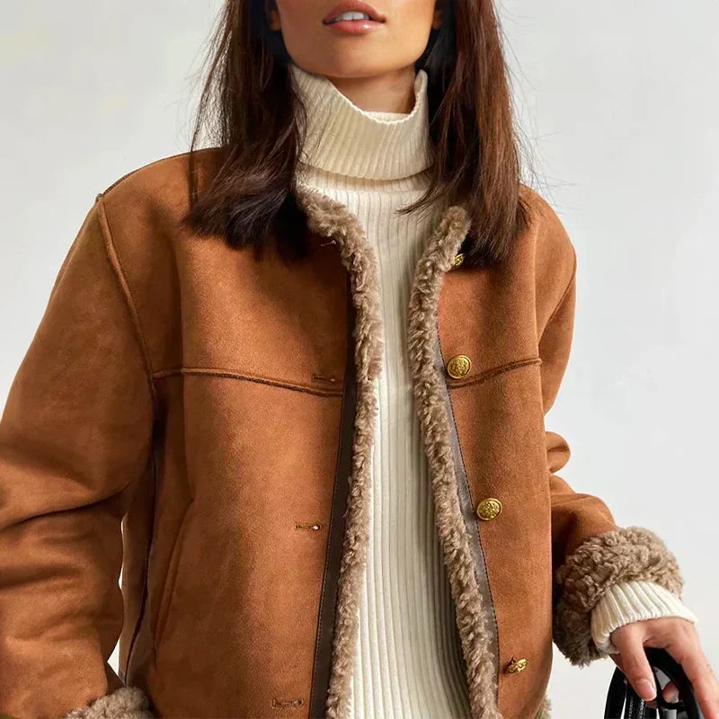 Cerys | Shearling Button Jacket